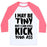 Virgin Teez  Baseball Tee Unisex Classic Baseball Tee / x-small / White/Neon Pink I MAY BE TINY BUT I CAN STILL KICK YOUR ASS UNISEX CLASSIC BASEBALL TEE
