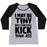 Virgin Teez  Baseball Tee Women's Tri-Blend Baseball Tee / small / Athletic Gray / Black I MAY BE TINY BUT I CAN STILL KICK YOUR ASS WOMEN'S TRI-BLEND BASEBALL TEE