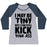 Virgin Teez  Baseball Tee Women's Tri-Blend Baseball Tee / small / Athletic Gray / Navy I MAY BE TINY BUT I CAN STILL KICK YOUR ASS WOMEN'S TRI-BLEND BASEBALL TEE