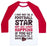 Virgin Teez  Baseball Tee Unisex Classic Baseball Tee / x-small / White/Red I MAY NOT BE A FOOTBALL STAR (BUT DON'T GET BETWEEN ME AND CAKE) UNISEX CLASSIC BASEBALL TEE