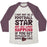 Virgin Teez  Baseball Tee Unisex Tri-Blend Baseball Tee / small / Oatmeal / Maroon I MAY NOT BE A FOOTBALL STAR (BUT DON'T GET BETWEEN ME AND CAKE) UNISEX TRI-BLEND BASEBALL TEE
