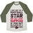 Virgin Teez  Baseball Tee Unisex Tri-Blend Baseball Tee / small / Oatmeal / Moss I MAY NOT BE A FOOTBALL STAR (BUT DON'T GET BETWEEN ME AND CAKE) UNISEX TRI-BLEND BASEBALL TEE