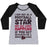 Virgin Teez  Baseball Tee Women's Tri-Blend Baseball Tee / small / Athletic Gray / Black I MAY NOT BE A FOOTBALL STAR (BUT DON'T GET BETWEEN ME AND CAKE) WOMEN'S TRI-BLEND BASEBALL TEE
