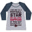 Virgin Teez  Baseball Tee Women's Tri-Blend Baseball Tee / small / Athletic Gray / Navy I MAY NOT BE A FOOTBALL STAR (BUT DON'T GET BETWEEN ME AND CAKE) WOMEN'S TRI-BLEND BASEBALL TEE