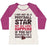Virgin Teez  Baseball Tee Women's Tri-Blend Baseball Tee / small / Oatmeal / Berry I MAY NOT BE A FOOTBALL STAR (BUT DON'T GET BETWEEN ME AND CAKE) WOMEN'S TRI-BLEND BASEBALL TEE