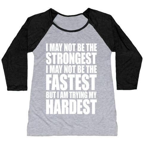 Virgin Teez  Baseball Tee Women's Tri-Blend Baseball Tee / small / Athletic Gray / Black I MAY NOT BE THE STRONGEST WOMEN'S TRI-BLEND BASEBALL TEE