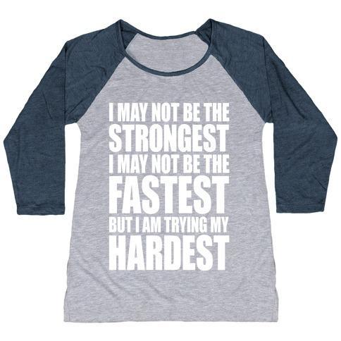 Virgin Teez  Baseball Tee Women's Tri-Blend Baseball Tee / small / Athletic Gray / Navy I MAY NOT BE THE STRONGEST WOMEN'S TRI-BLEND BASEBALL TEE
