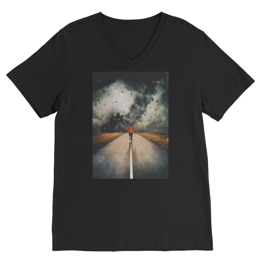 VIRGIN TEEZ Men T-Shirts Black / Unisex / S I Walk Alone Premium V-Neck T-Shirt