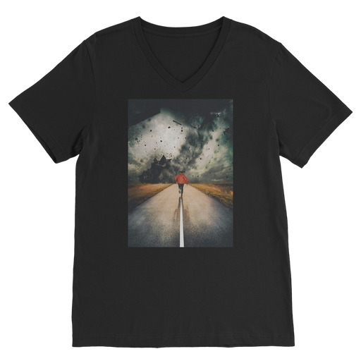 VIRGIN TEEZ Men T-Shirts Black / Unisex / S I Walk Alone Premium V-Neck T-Shirt