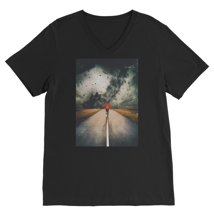 VIRGIN TEEZ Men T-Shirts Black / Unisex / S I Walk Alone Premium V-Neck T-Shirt