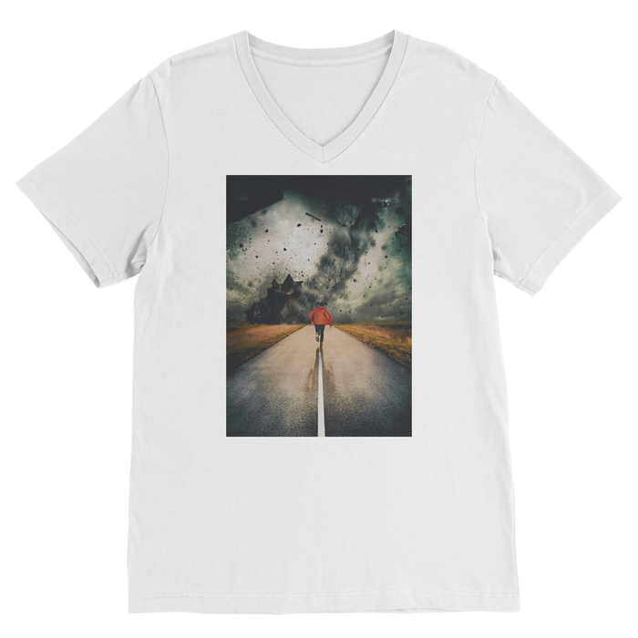 VIRGIN TEEZ Men T-Shirts White / Unisex / S I Walk Alone Premium V-Neck T-Shirt