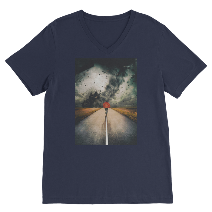 VIRGIN TEEZ Men T-Shirts Navy / Unisex / S I Walk Alone Premium V-Neck T-Shirt
