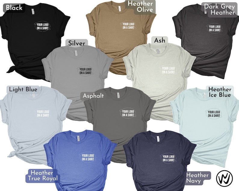 Custom Logo on a Shirt FRONT and BACK, Team Logo Here T-Shirt, Personalized Tshirt, Text on a Graphic Tee, Your Business Logo or Brand Logo