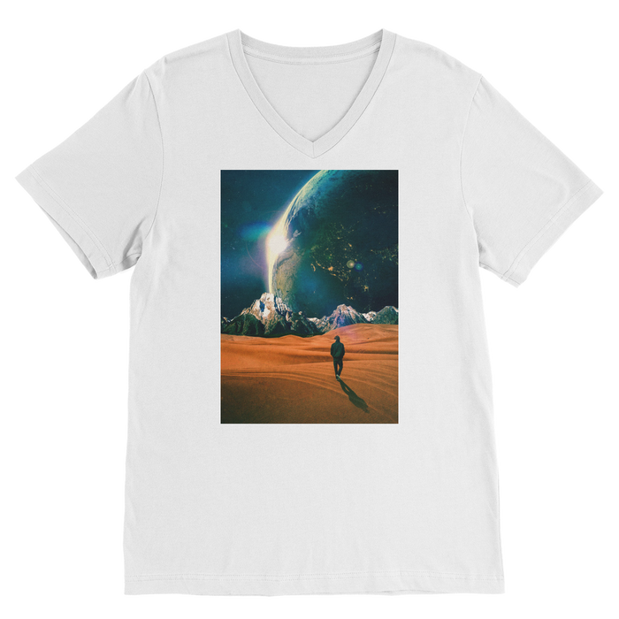 VIRGIN TEEZ Men T-Shirts White / Unisex / S In the Middle of No where Premium V-Neck T-Shirt