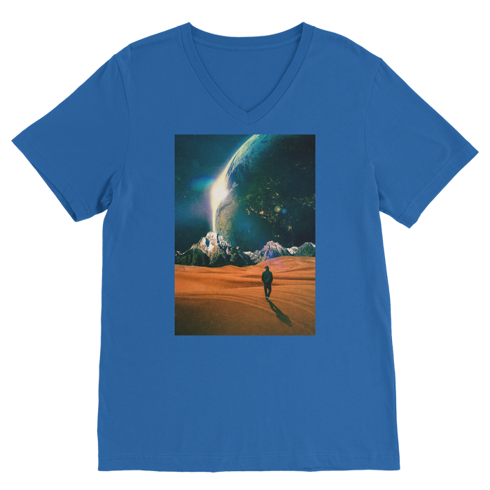 VIRGIN TEEZ Men T-Shirts Royal / Unisex / S In the Middle of No where Premium V-Neck T-Shirt