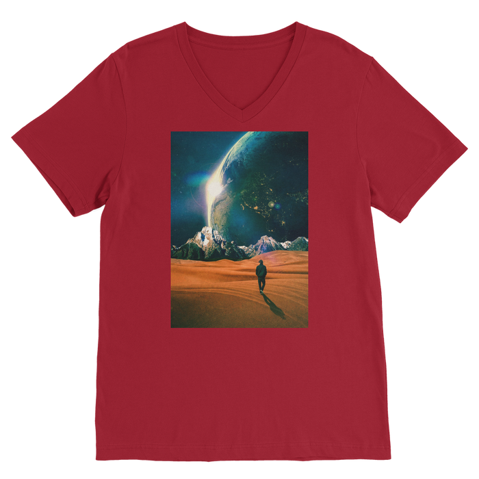 VIRGIN TEEZ Men T-Shirts Red / Unisex / S In the Middle of No where Premium V-Neck T-Shirt