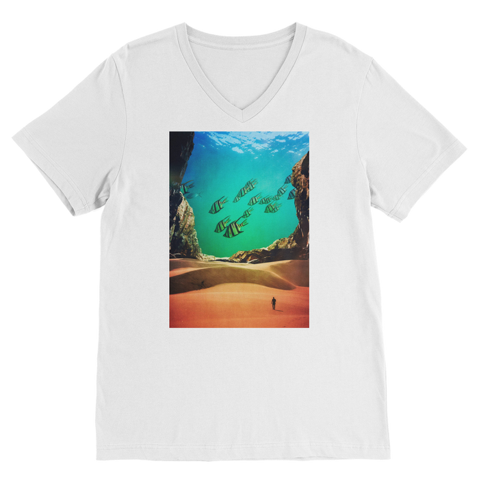 VIRGIN TEEZ Men T-Shirts White / Unisex / S Inside the Cave Premium V-Neck T-Shirt