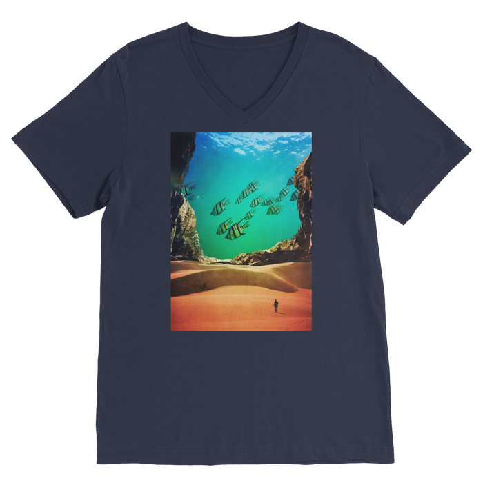 VIRGIN TEEZ Men T-Shirts Navy / Unisex / S Inside the Cave Premium V-Neck T-Shirt