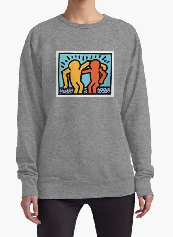Huma Ijaz Sweat Shirt Keith Haring Two 2 Art WOMEN SWEAT SHIRT
