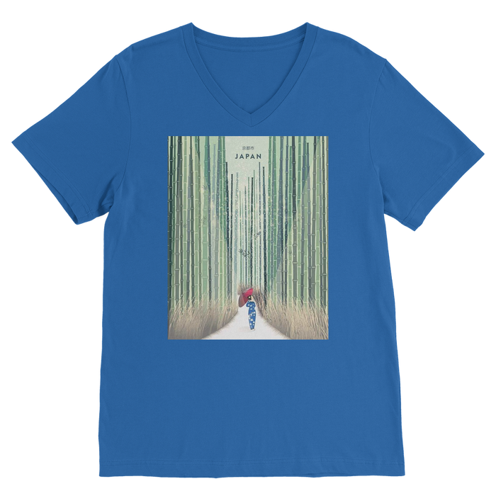 VIRGIN TEEZ Men T-Shirts Royal / Unisex / S 京都市 (Kyoto) Premium V-Neck T-Shirt