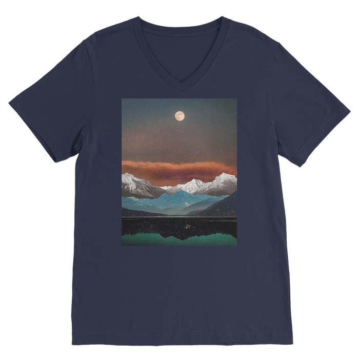 VIRGIN TEEZ Men T-Shirts Navy / Unisex / S Landscape Collage No. 2 Premium V-Neck T-Shirt