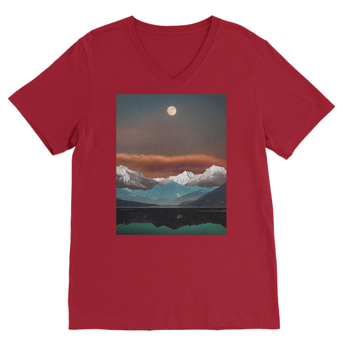 VIRGIN TEEZ Men T-Shirts Red / Unisex / S Landscape Collage No. 2 Premium V-Neck T-Shirt