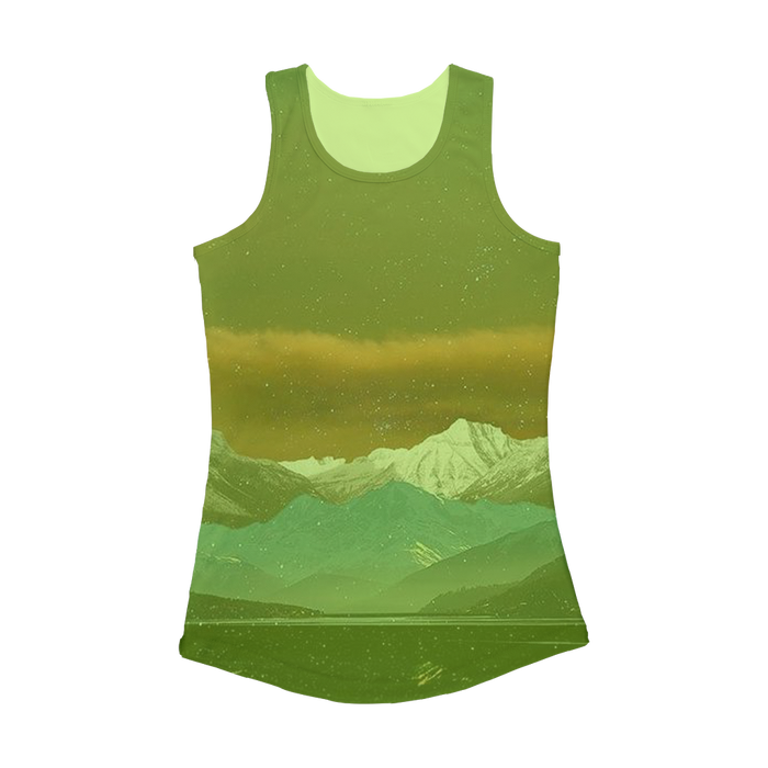 VIRGIN TEEZ Women Tank top Electric Green / XS Landscape Collage No. 2 Women Performance Tank Top