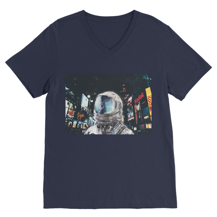 VIRGIN TEEZ Men T-Shirts Navy / Unisex / S Late Night Life Premium V-Neck T-Shirt