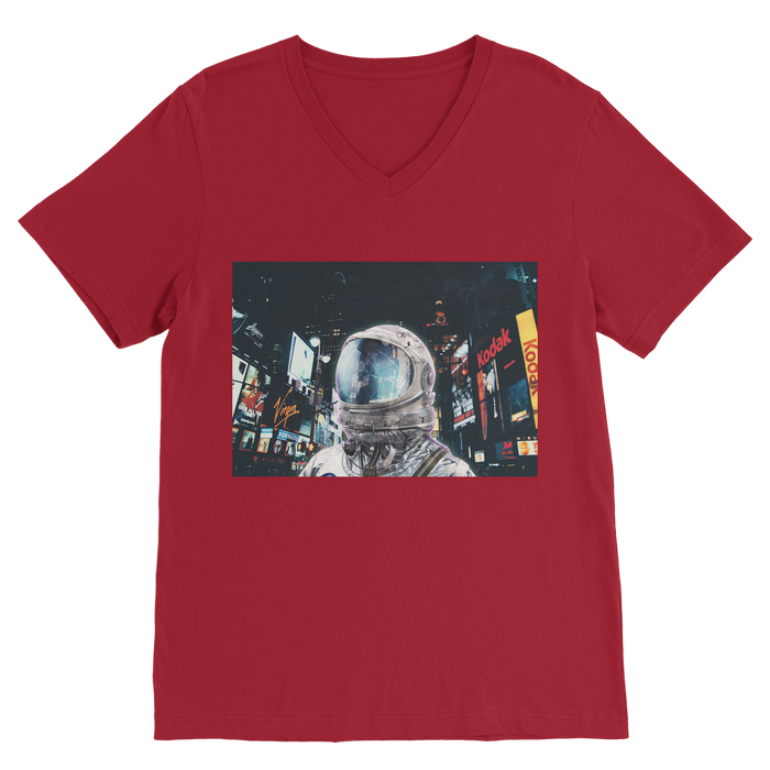 VIRGIN TEEZ Men T-Shirts Red / Unisex / S Late Night Life Premium V-Neck T-Shirt