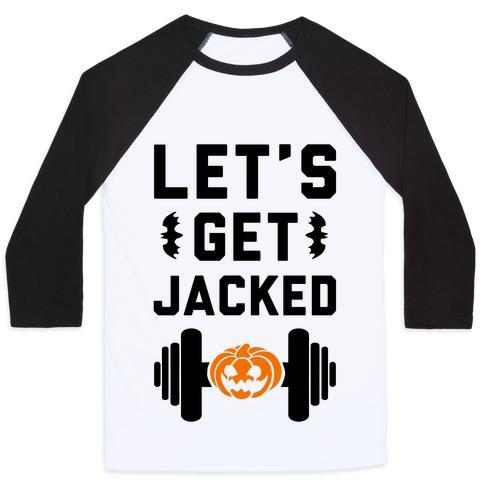 Virgin Teez  Baseball Tee Unisex Classic Baseball Tee / x-small / White/Black LET'S GET JACKED! UNISEX CLASSIC BASEBALL TEE