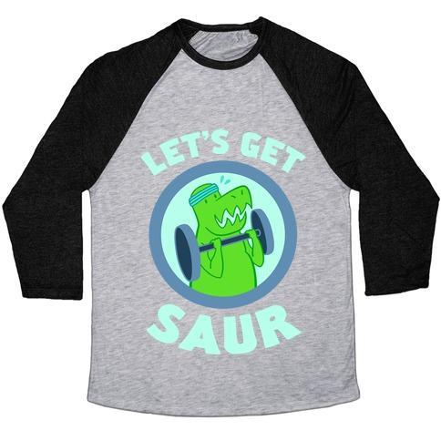 Virgin Teez  Baseball Tee Unisex Tri-Blend Baseball Tee / small / Athletic Gray / Black LET'S GET SAUR UNISEX TRI-BLEND BASEBALL TEE