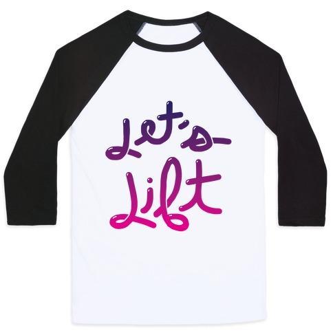 Virgin Teez  Baseball Tee Unisex Classic Baseball Tee / x-small / White/Black LET'S LIFT UNISEX CLASSIC BASEBALL TEE