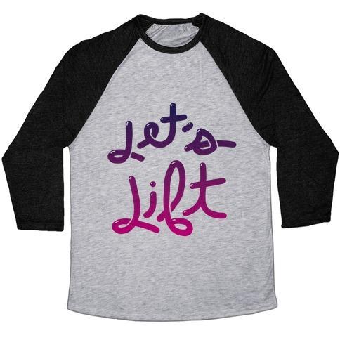 Virgin Teez  Baseball Tee Unisex Tri-Blend Baseball Tee / small / Athletic Gray / Black LET'S LIFT UNISEX TRI-BLEND BASEBALL TEE