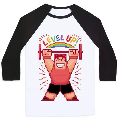Virgin Teez  Baseball Tee Unisex Classic Baseball Tee / x-small / White/Black LEVEL UP! UNISEX CLASSIC BASEBALL TEE