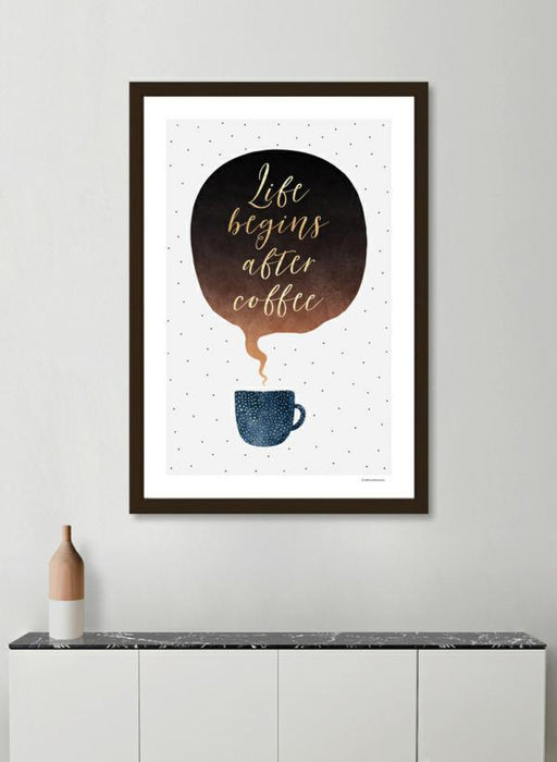 LUVD Framed Art Prints Life begins after coffee  Frame