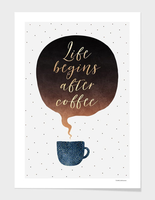 LUVD Framed Art Prints Life begins after coffee  Frame