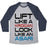 Virgin Teez  Baseball Tee Unisex Tri-Blend Baseball Tee / small / Athletic Gray / Navy LIFT LIKE A KROGAN LOOK LIKE AN ASARI UNISEX TRI-BLEND BASEBALL TEE