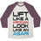Virgin Teez  Baseball Tee Unisex Tri-Blend Baseball Tee / small / Oatmeal / Maroon LIFT LIKE A KROGAN LOOK LIKE AN ASARI UNISEX TRI-BLEND BASEBALL TEE