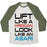 Virgin Teez  Baseball Tee Unisex Tri-Blend Baseball Tee / small / Oatmeal / Moss LIFT LIKE A KROGAN LOOK LIKE AN ASARI UNISEX TRI-BLEND BASEBALL TEE