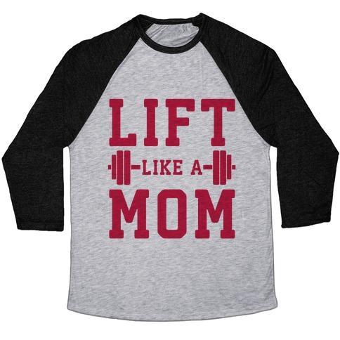 Virgin Teez  Baseball Tee Unisex Tri-Blend Baseball Tee / small / Athletic Gray / Black LIFT LIKE A MOM UNISEX TRI-BLEND BASEBALL TEE