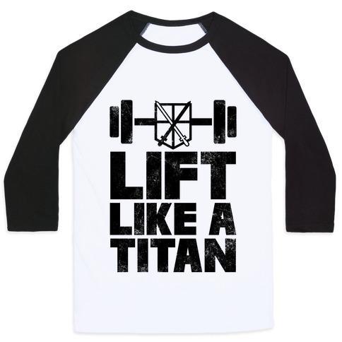 Virgin Teez  Baseball Tee Unisex Classic Baseball Tee / x-small / White/Black LIFT LIKE A TITAN UNISEX CLASSIC BASEBALL TEE