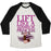 Virgin Teez  Baseball Tee Unisex Tri-Blend Baseball Tee / small / Oatmeal / Black LIFT LIKE A WARRIOR PRINCESS UNISEX TRI-BLEND BASEBALL TEE