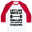 Virgin Teez  Baseball Tee Unisex Classic Baseball Tee / x-small / White/Red LIFT LIKE GODZILLA, RUN LIKE THE TERRIFIED CIVILIANS UNISEX CLASSIC BASEBALL TEE