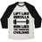 Virgin Teez  Baseball Tee Unisex Tri-Blend Baseball Tee / small / Oatmeal / Black LIFT LIKE GODZILLA, RUN LIKE THE TERRIFIED CIVILIANS UNISEX TRI-BLEND BASEBALL TEE