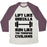 Virgin Teez  Baseball Tee Unisex Tri-Blend Baseball Tee / small / Oatmeal / Maroon LIFT LIKE GODZILLA, RUN LIKE THE TERRIFIED CIVILIANS UNISEX TRI-BLEND BASEBALL TEE
