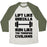 Virgin Teez  Baseball Tee Unisex Tri-Blend Baseball Tee / small / Oatmeal / Moss LIFT LIKE GODZILLA, RUN LIKE THE TERRIFIED CIVILIANS UNISEX TRI-BLEND BASEBALL TEE