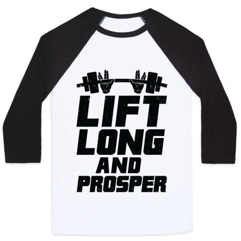 Virgin Teez  Baseball Tee Unisex Classic Baseball Tee / x-small / White/Black LIFT LONG AND PROSPER UNISEX CLASSIC BASEBALL TEE