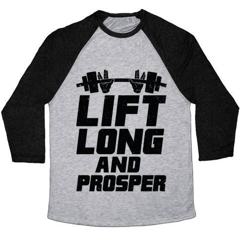 Virgin Teez  Baseball Tee Unisex Tri-Blend Baseball Tee / small / Athletic Gray / Black LIFT LONG AND PROSPER UNISEX TRI-BLEND BASEBALL TEE
