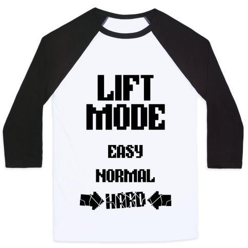 Virgin Teez  Baseball Tee Unisex Classic Baseball Tee / x-small / White/Black LIFT MODE: HARD UNISEX CLASSIC BASEBALL TEE