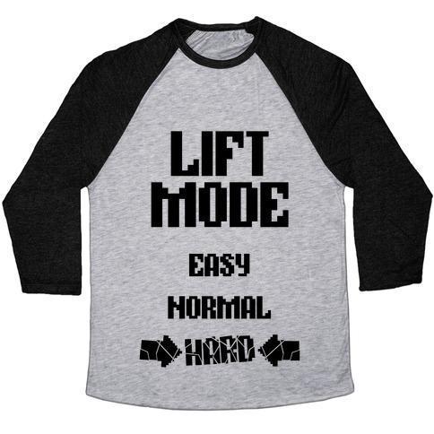 Virgin Teez  Baseball Tee Unisex Tri-Blend Baseball Tee / small / Athletic Gray / Black LIFT MODE: HARD UNISEX TRI-BLEND BASEBALL TEE